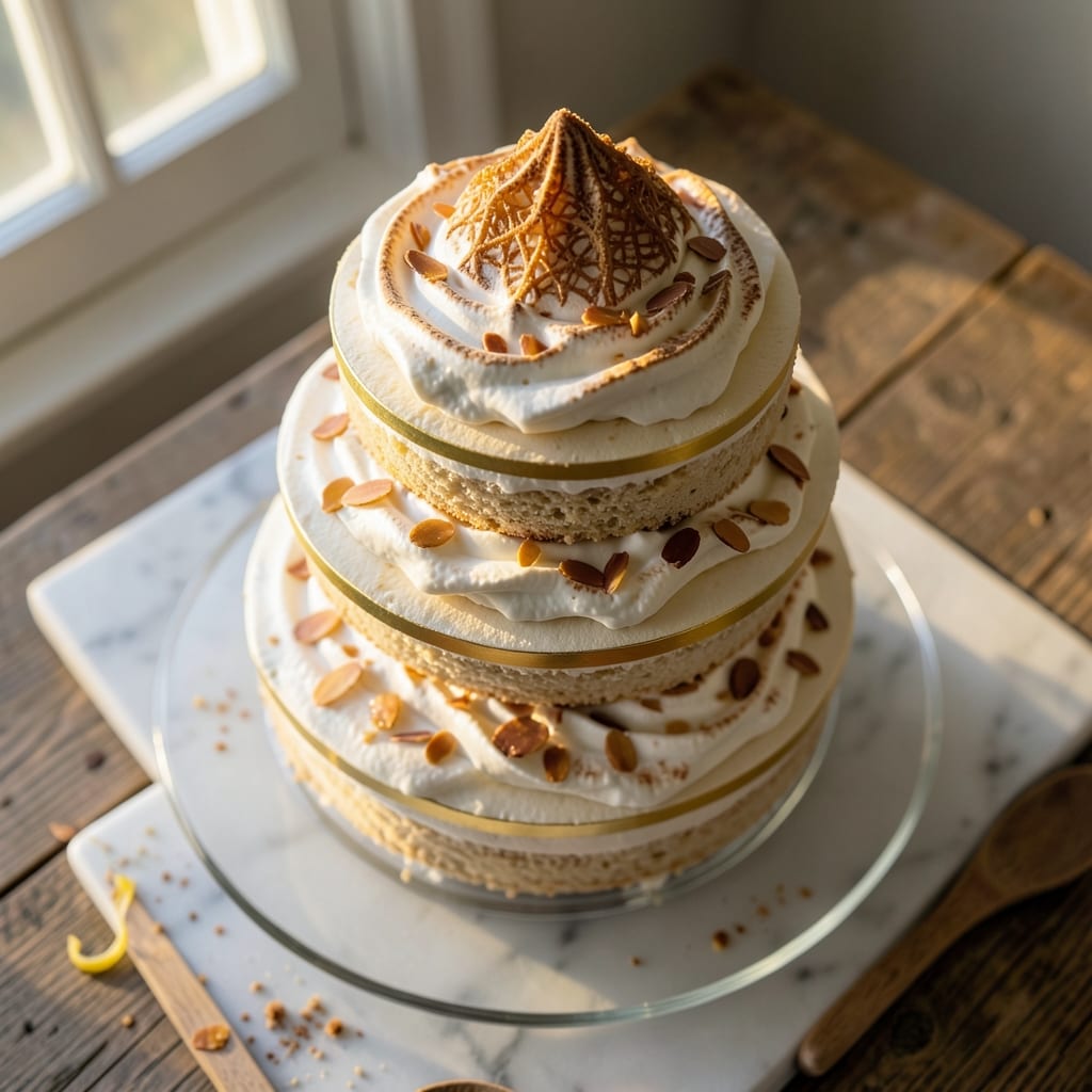 Almond Dacquoise Cake Recipe: Three-Layered Airiness With Toasted Nut Crunch