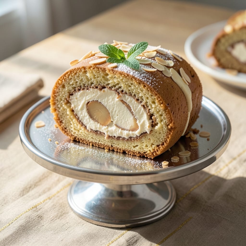 Almond Cake Roll Recipe: Swiss Meringue Clouds With Nutty Swirls
