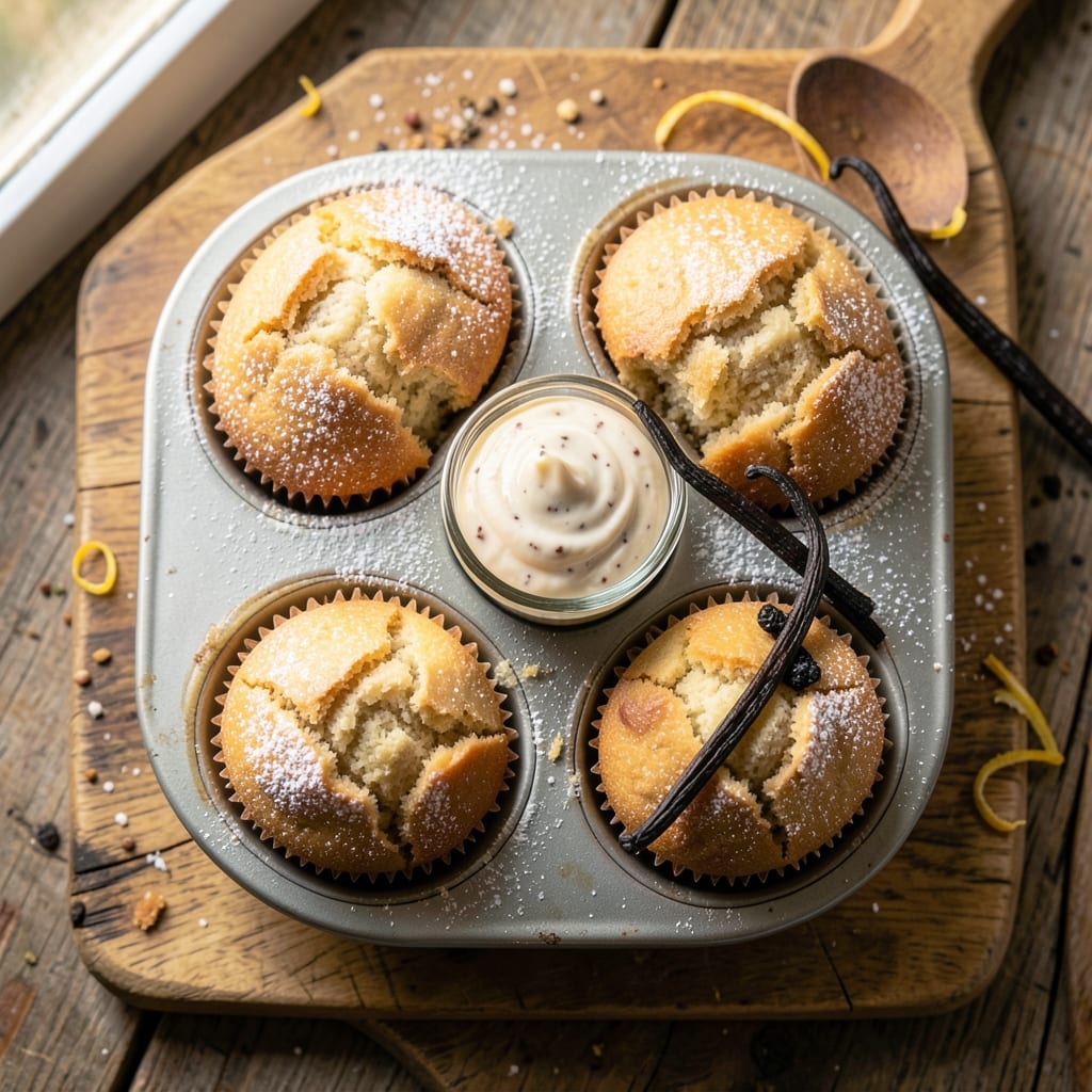 Almond Milk Cupcakes Recipe: Vanilla Bean Swirls and Toasted Almond Crunch Topping