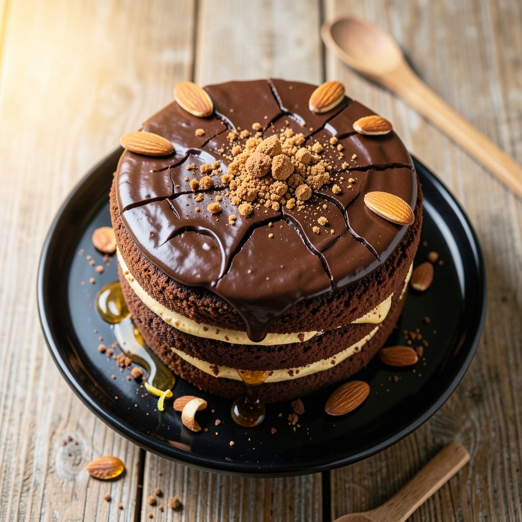 Amaretto Chocolate Cake Recipe: Boozy Vanilla Swirls and Crispy Crown