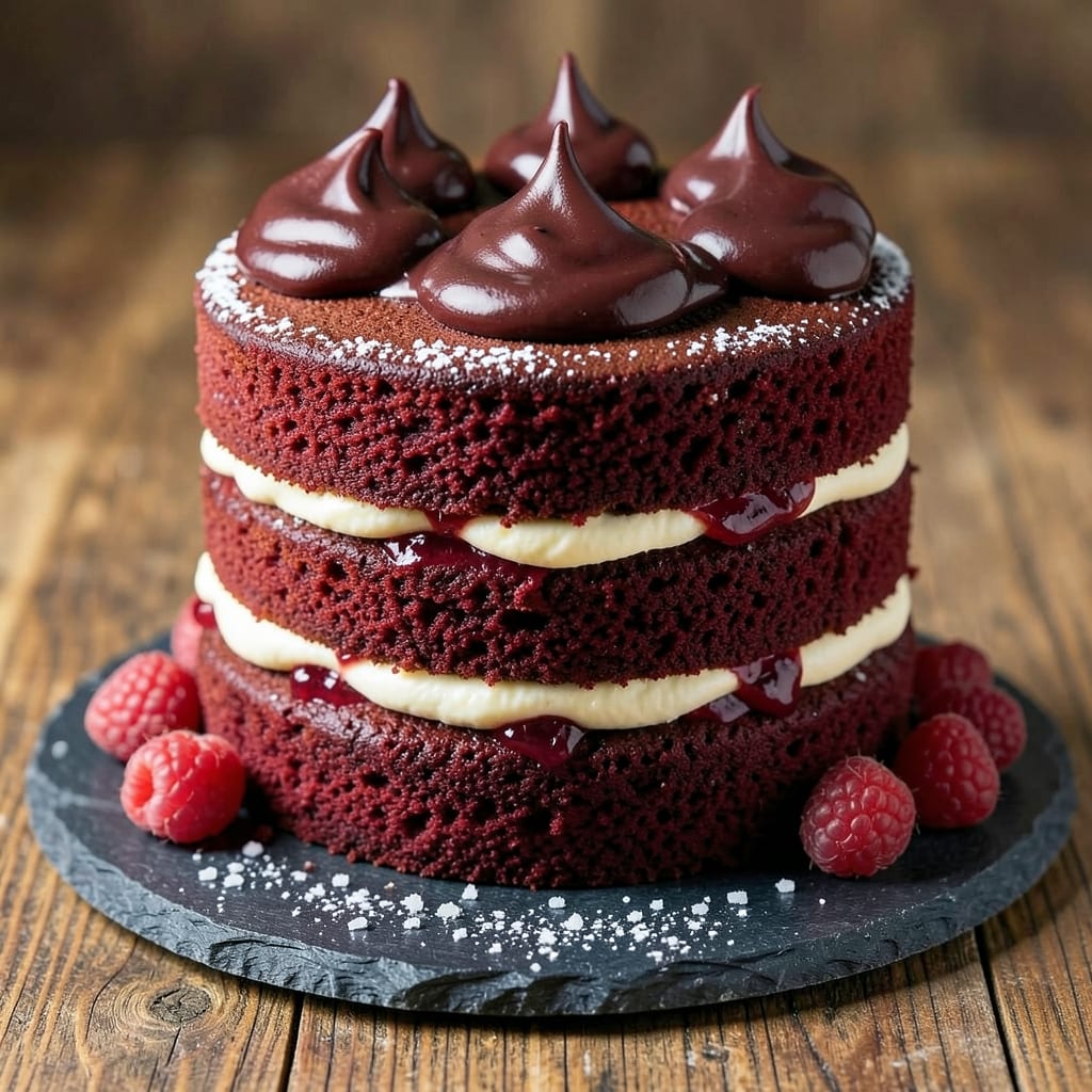 4 Layer Red Velvet Cake Recipe: Velvety Layers and Cream Cheese Frosting Swirls