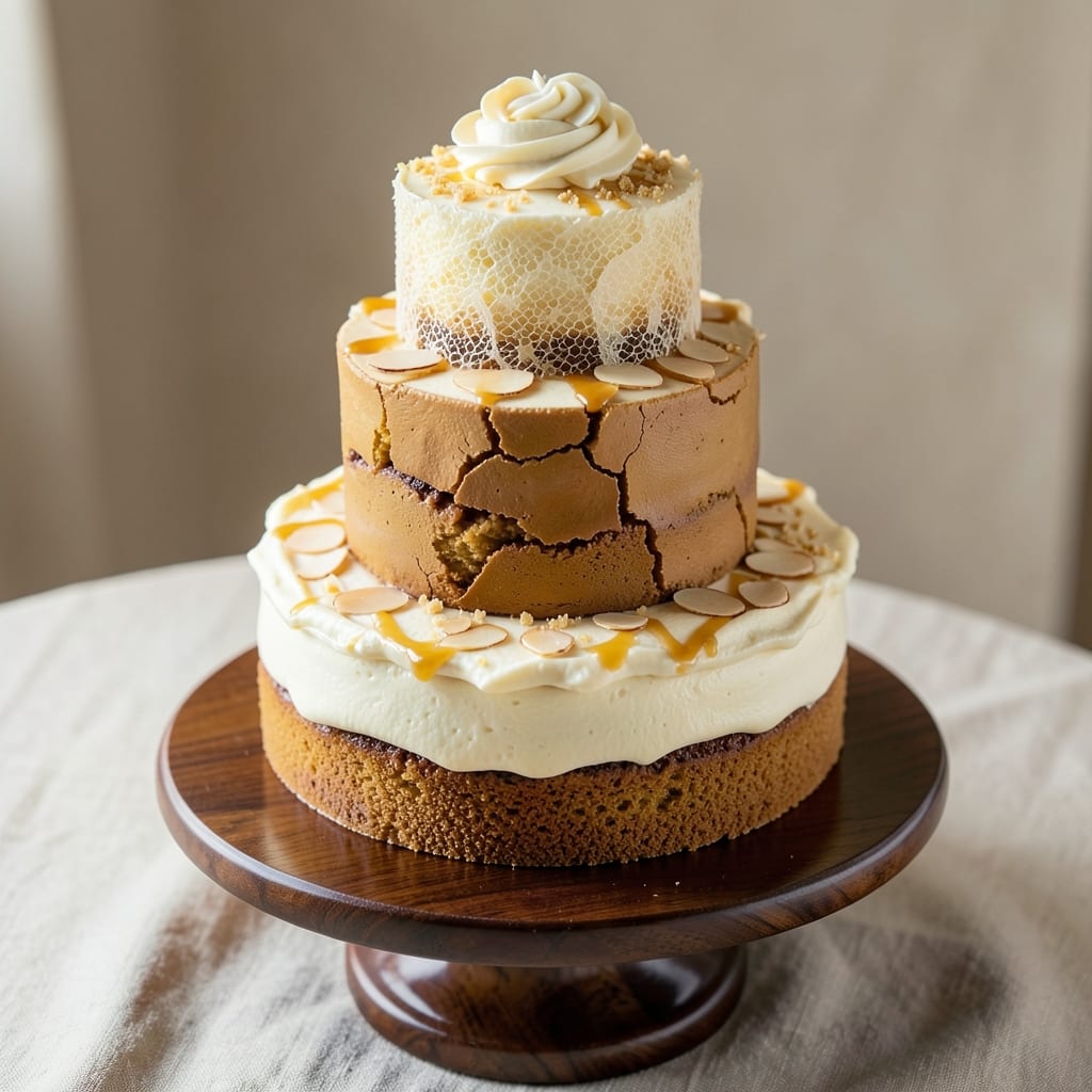 Amaretto Wedding Cake Recipe: Boozy Almond Buttercream and Toasted Nut Crown