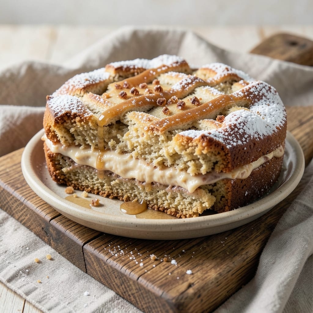 Almond Custard Coffee Cake Recipe: Vanilla-Infused Layers with Toasted Almond Crown