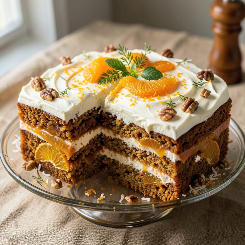 8-Inch Square Carrot Cake Recipe: Spiced Warmth With Cream Cheese Frosting Swirls