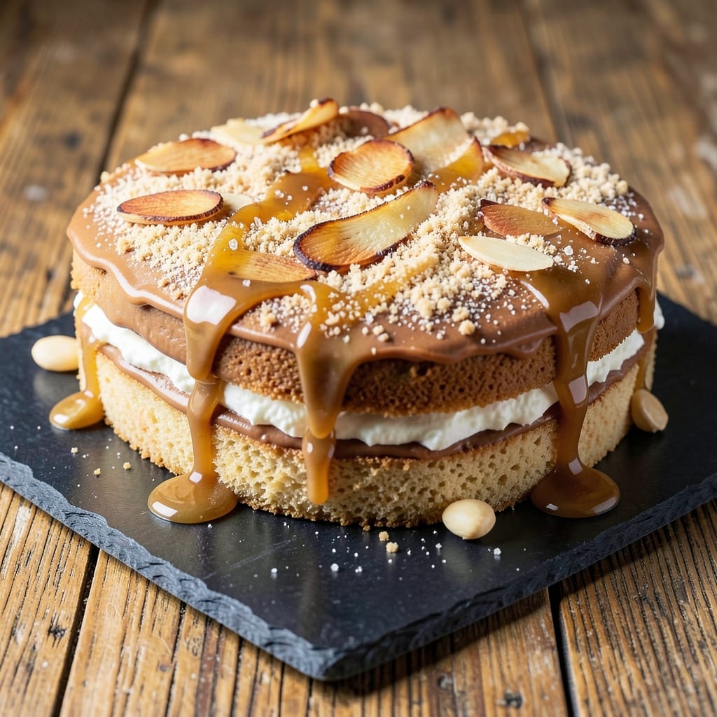 Almond Caramel Cake Recipe: Nutty Swirls and Molten Caramel Surprise