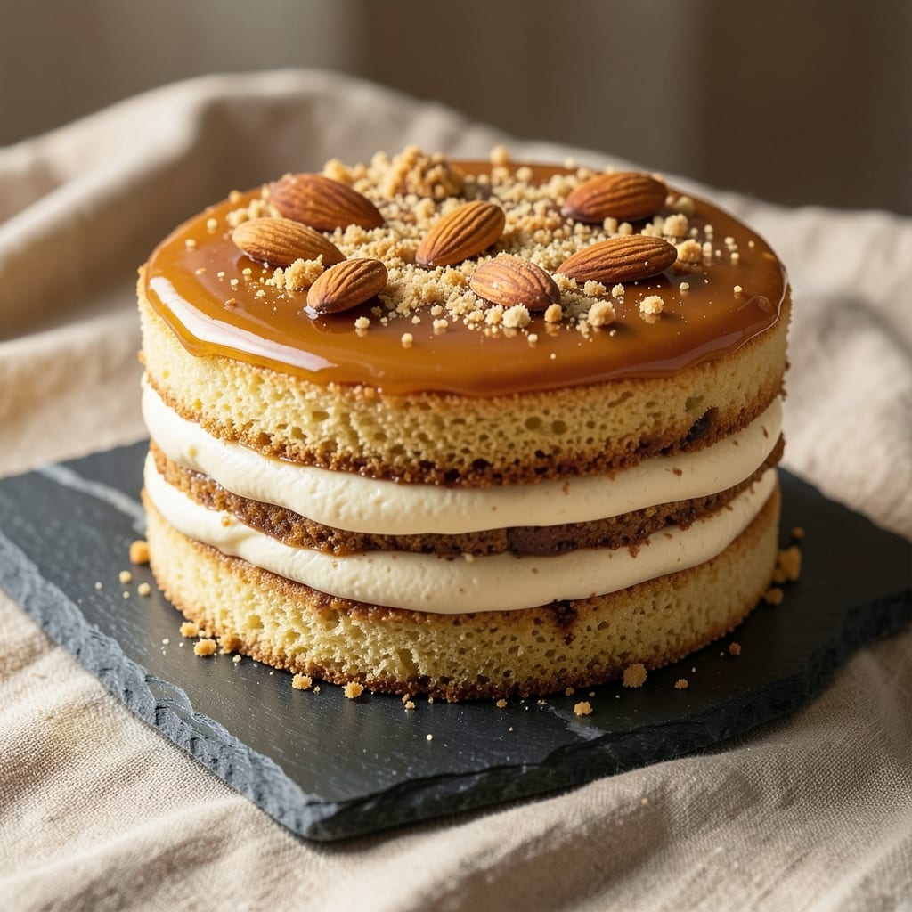 Amaretto Cream Cake Recipe: Boozy Almond Swirls With Crispy Crown