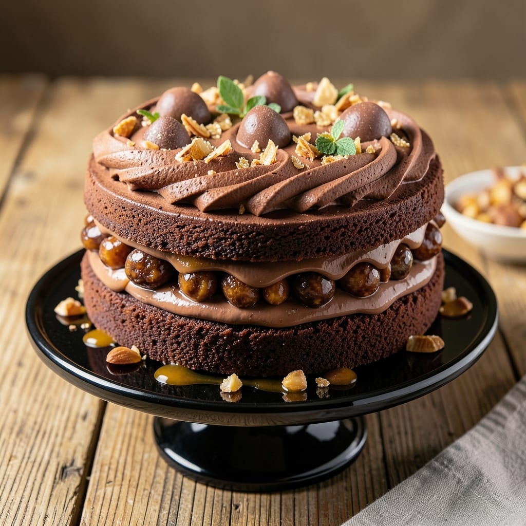 Almond Roca Chocolate Cake Recipe: Swiss Meringue Buttercream Clouds