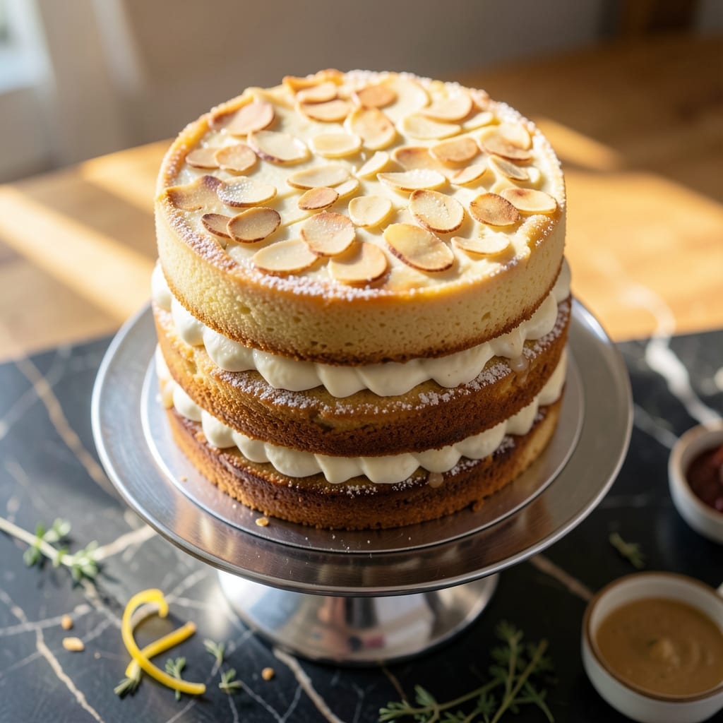Almond Custard Cake Recipe: Vanilla-Infused Layers With Nutty Crunch