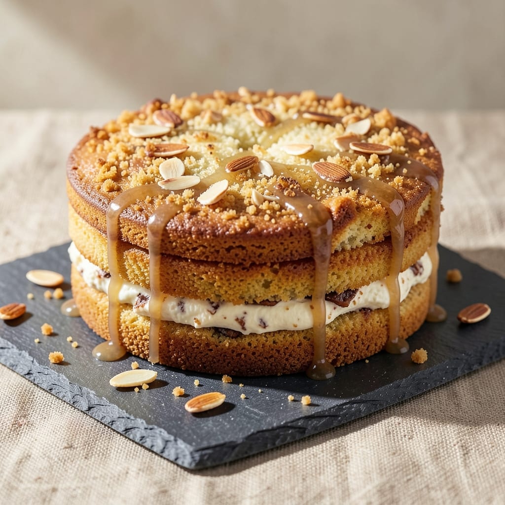 Almond Flavored Pound Cake Recipe: Vanilla Bean and Toasted Almond Crunch