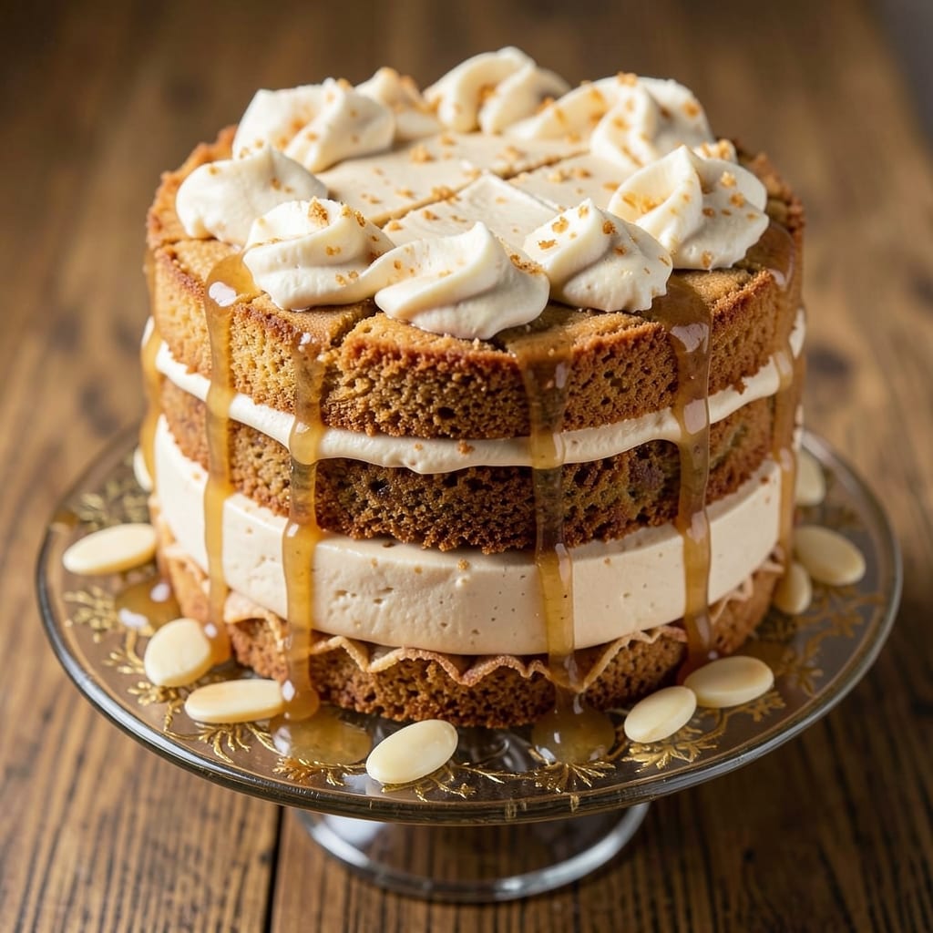Almond Roca Cake Recipe: Toasted Almond Crunch and Liqueur-Infused Fudgy Layers