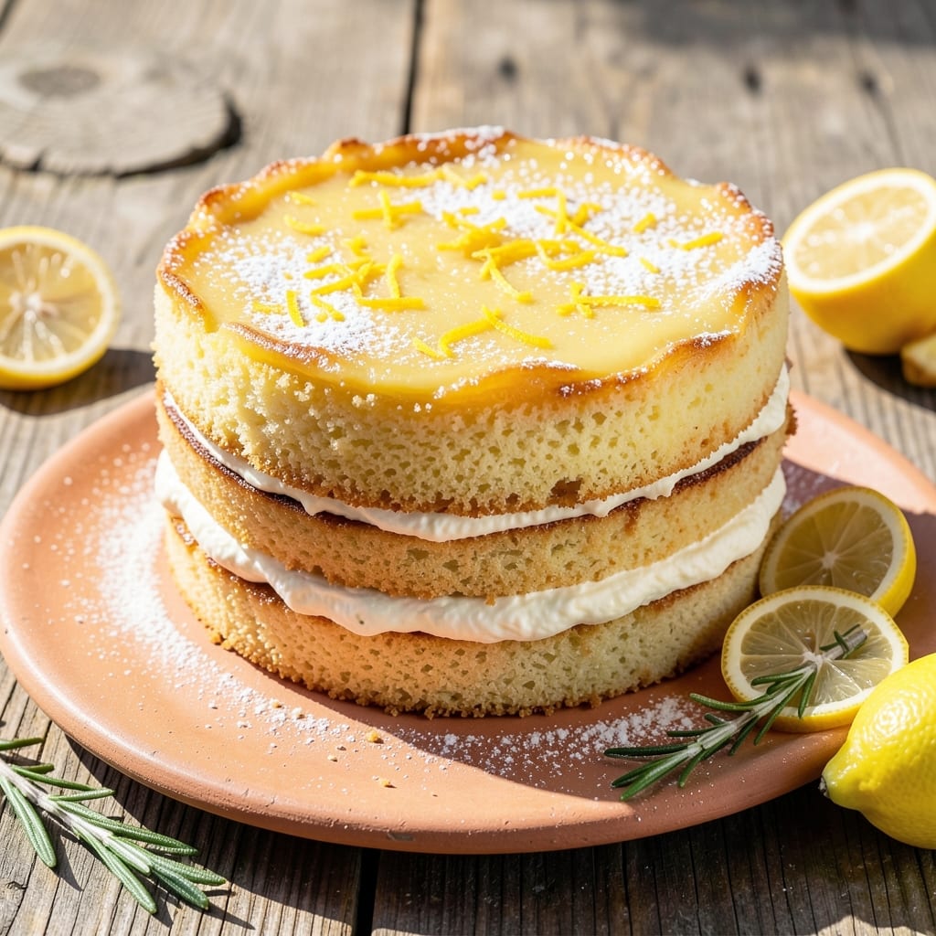 Amalfi Coast Lemon Cake Recipe: Zesty Citrus Layers with Crispy Almond Crown